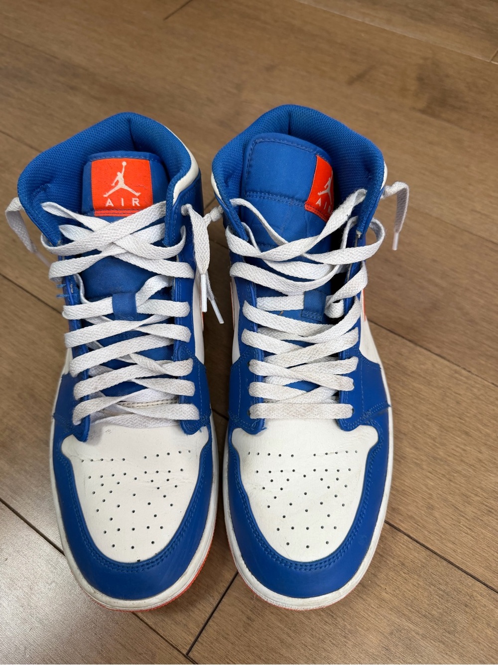 Nike Air Jordan’s - Men’s Blue, White and Orange High-Top Sneakers Size 11.5
